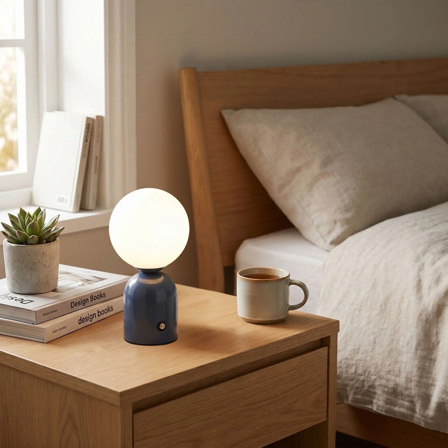 lampe de table sans fil bleu marine petite coloree