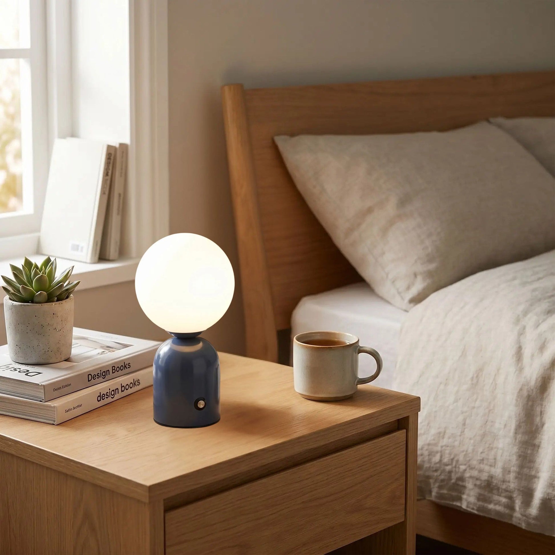 lampe de table sans fil bleu marine petite coloree