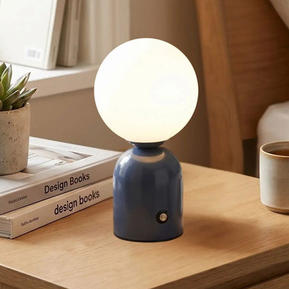 lampe de table sans fil bleu marine vue rapproche petite coloree