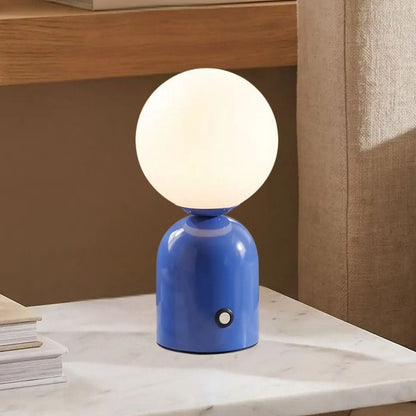 lampe de table sans fil bleu vue rapproche petite coloree