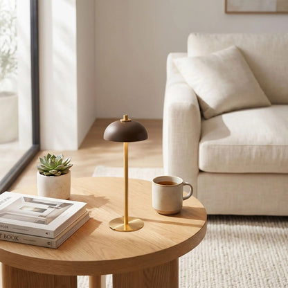 lampe de table sans fil cafe et or lumina pro
