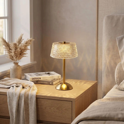lampe de table sans fil chevet avec livre lumiere diamant