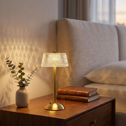 lampe de table sans fil chevet brune lumiere diamant
