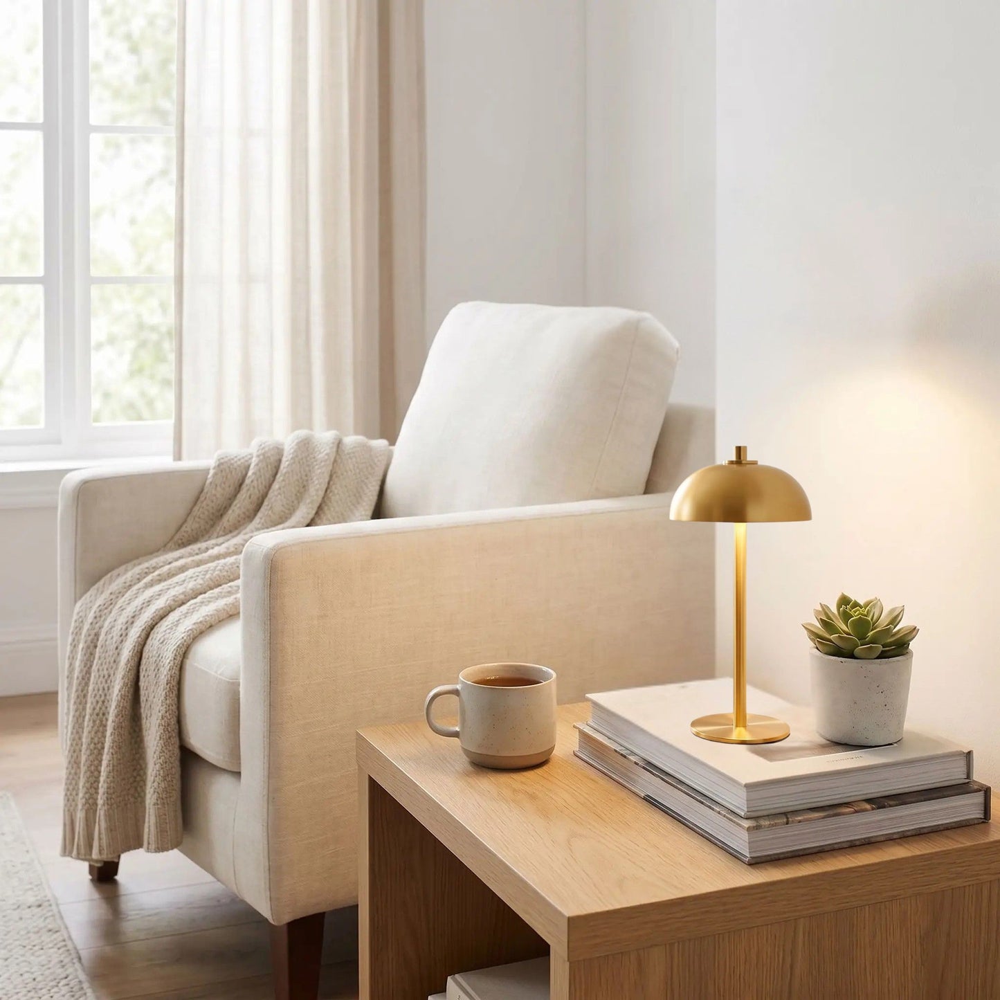 lampe de table sans fil couleur or lumina pro
