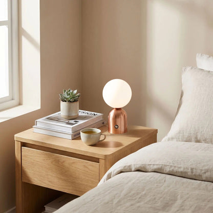 lampe de table sans fil cuivre petite coloree