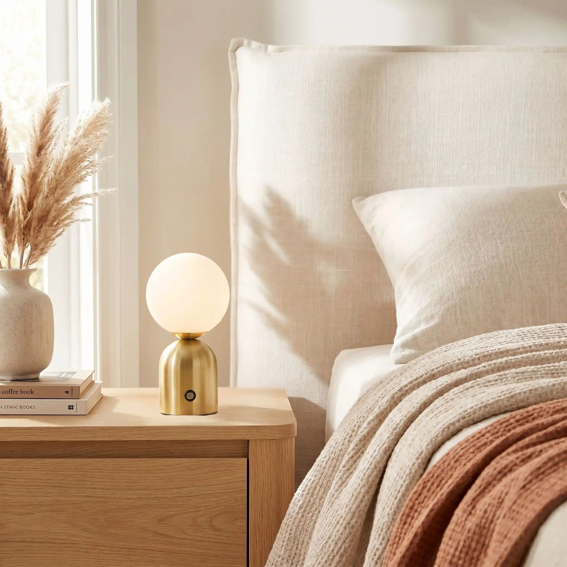 lampe de table sans fil doree petite coloree