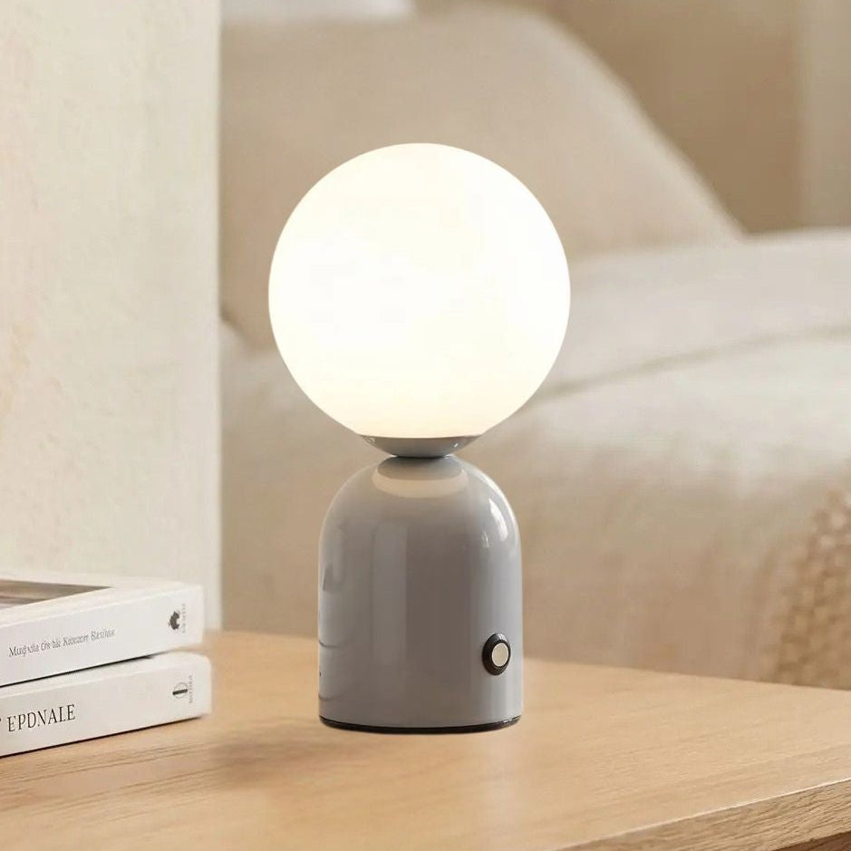 lampe de table sans fil gris vue rapproche petite coloree