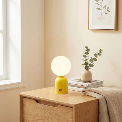 lampe de table sans fil jaune petite coloree