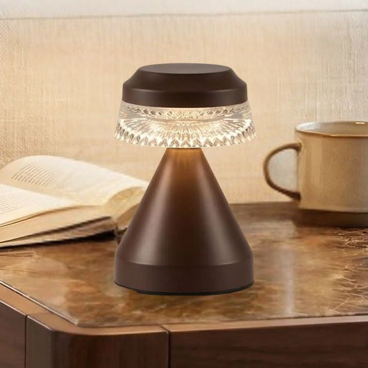 lampe de table sans fil marron sejour vu rapproche touche dambiance
