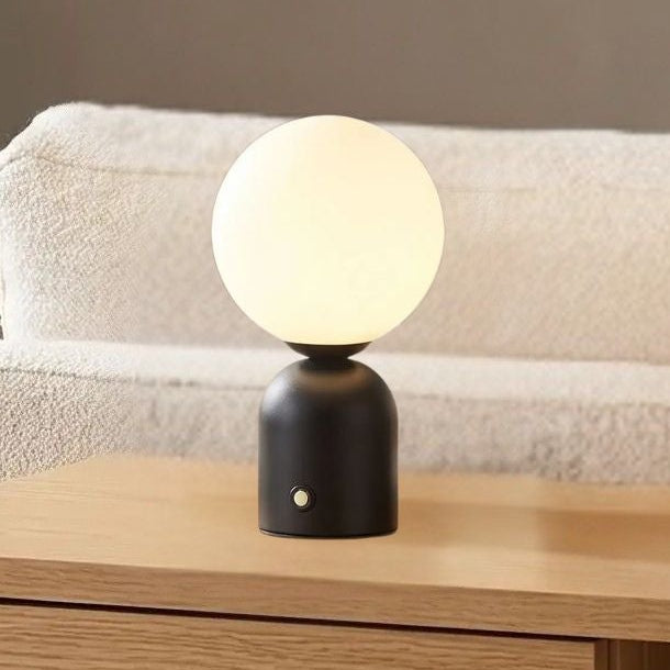lampe de table sans fil noir vue rapproche petite coloree