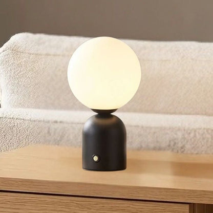lampe de table sans fil noir vue rapproche petite coloree