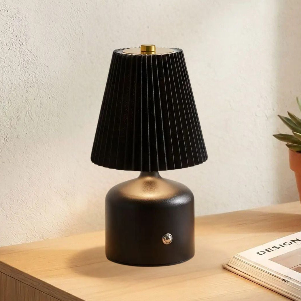 lampe de table sans fil noir vue rapproche petite stylee
