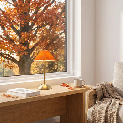 lampe de table sans fil orange doree coloree