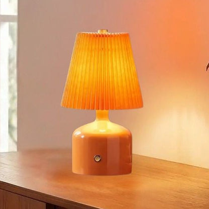 lampe de table sans fil orange vue rapproche petite stylee