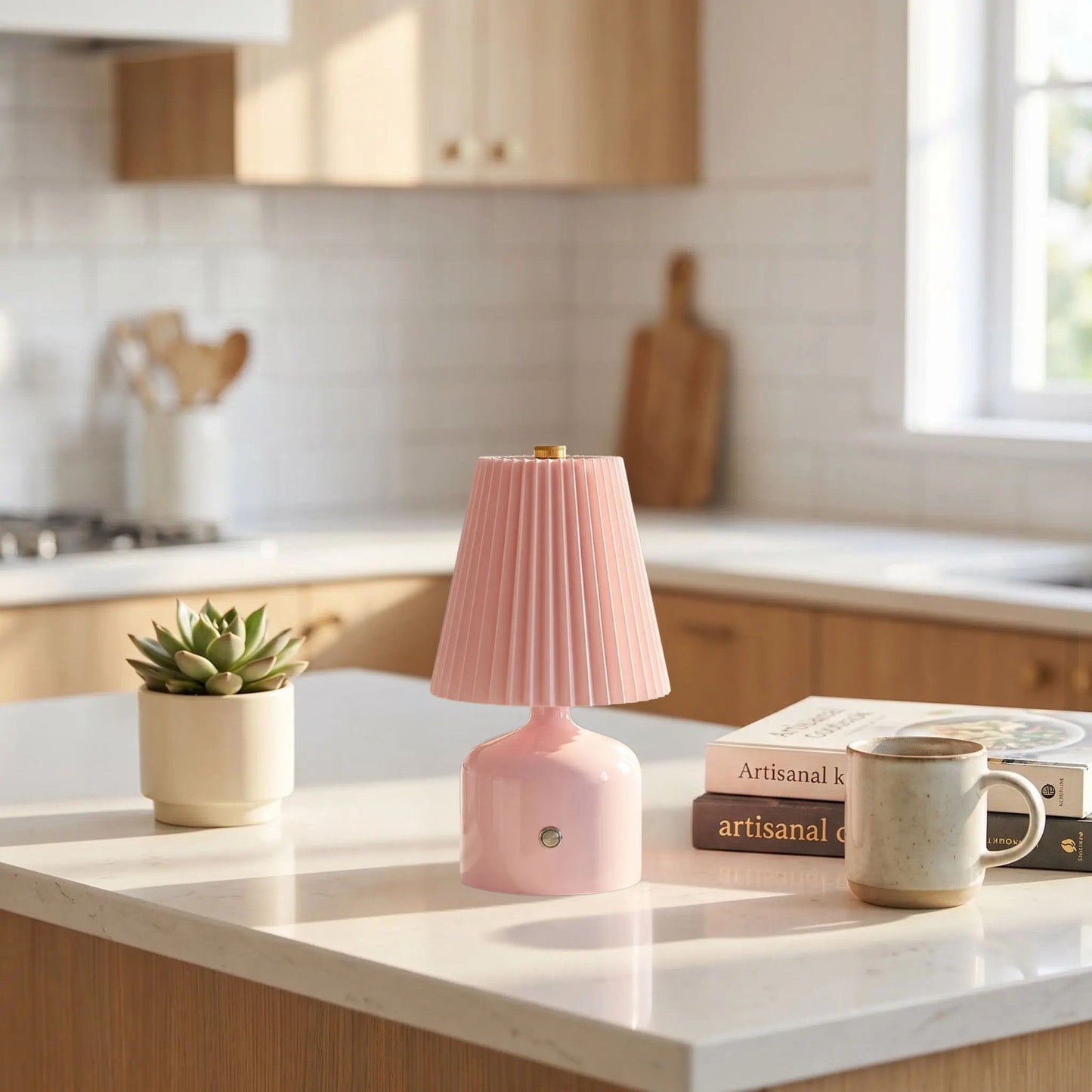 lampe de table sans fil rose petite stylee