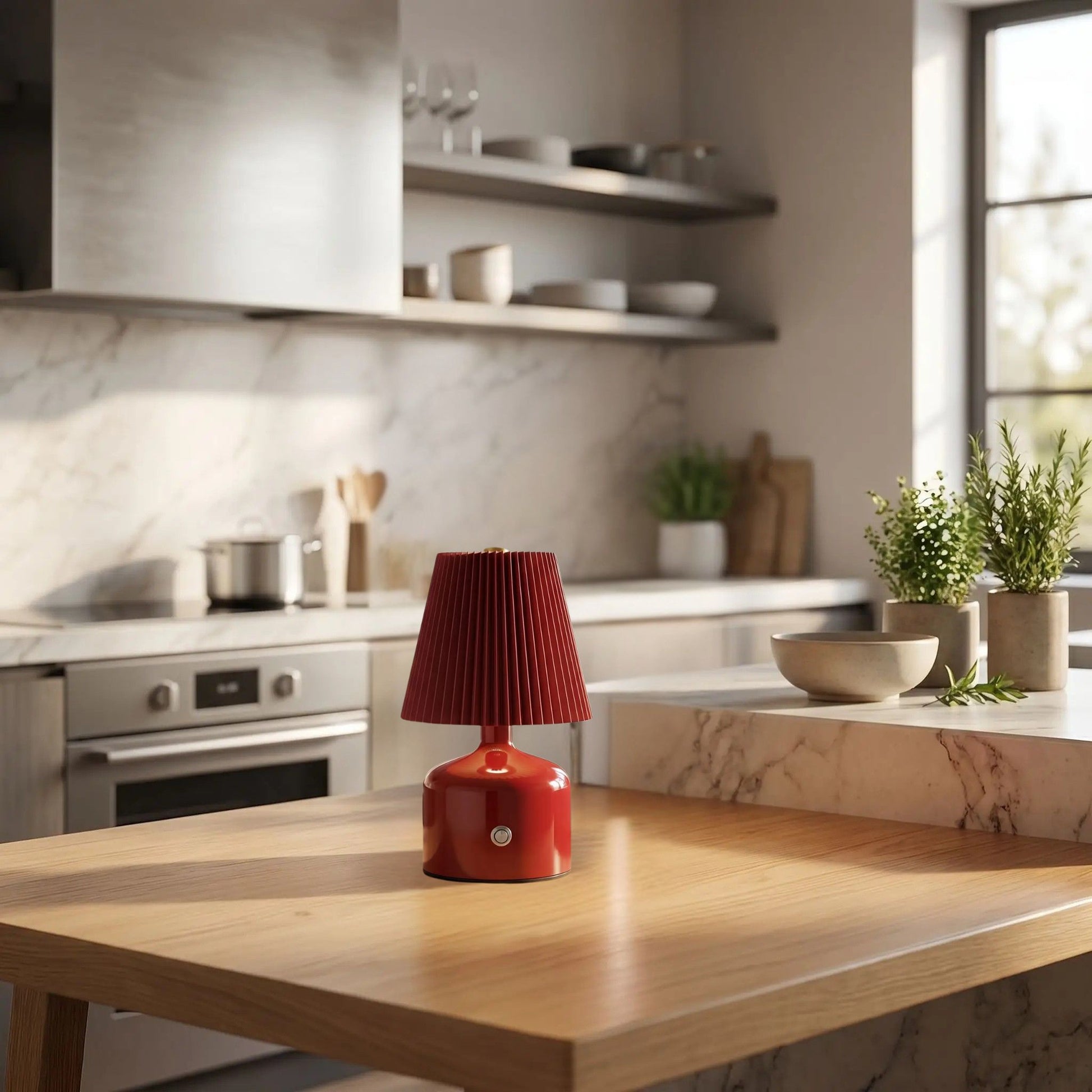 lampe de table sans fil rouge bordeaux petite stylee