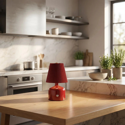 lampe de table sans fil rouge bordeaux petite stylee