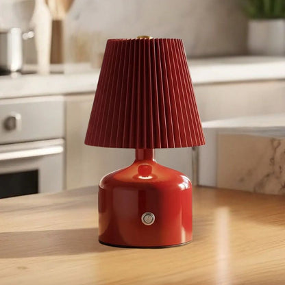 lampe de table sans fil rouge bordeaux vue rapproche petite stylee
