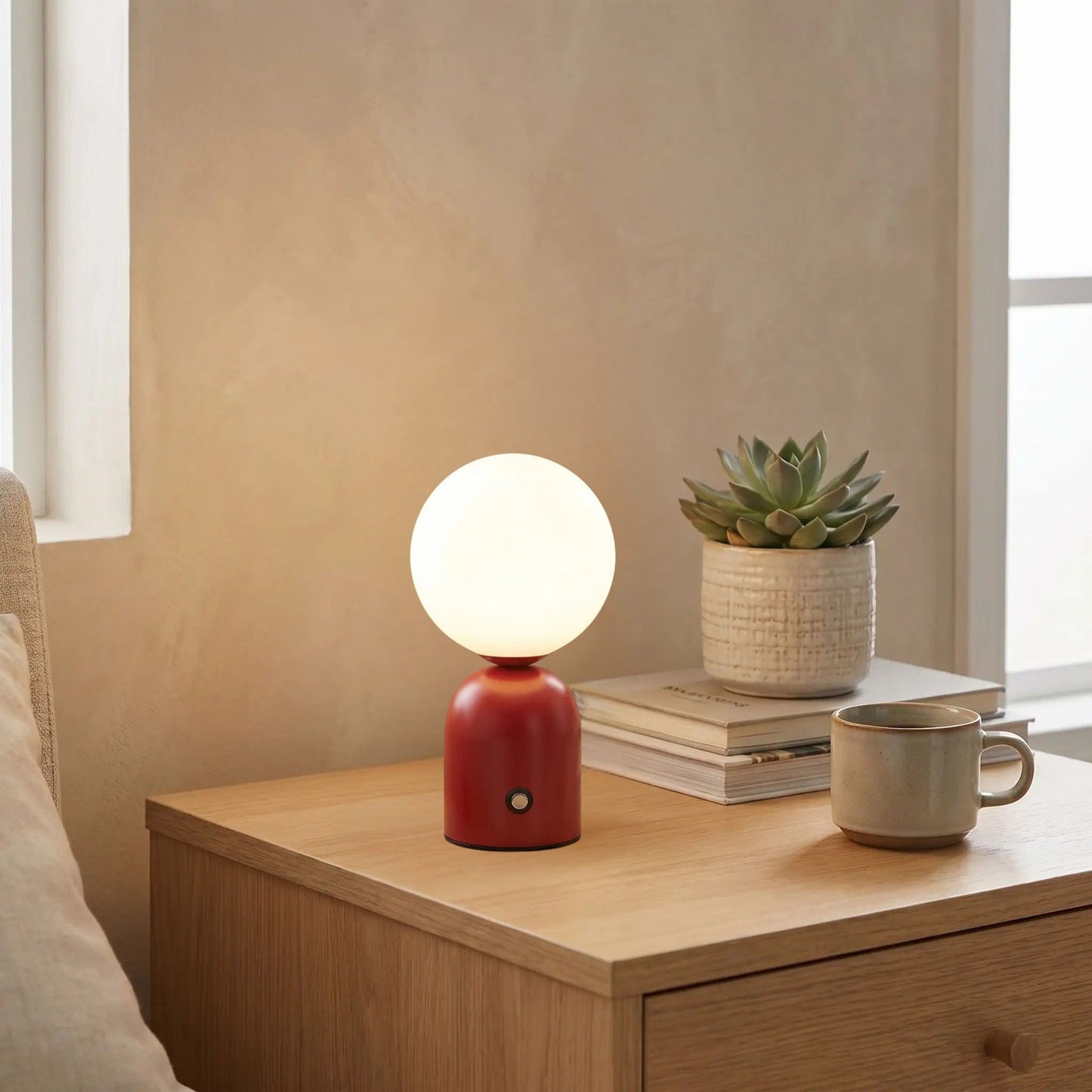 lampe de table sans fil rouge petite coloree