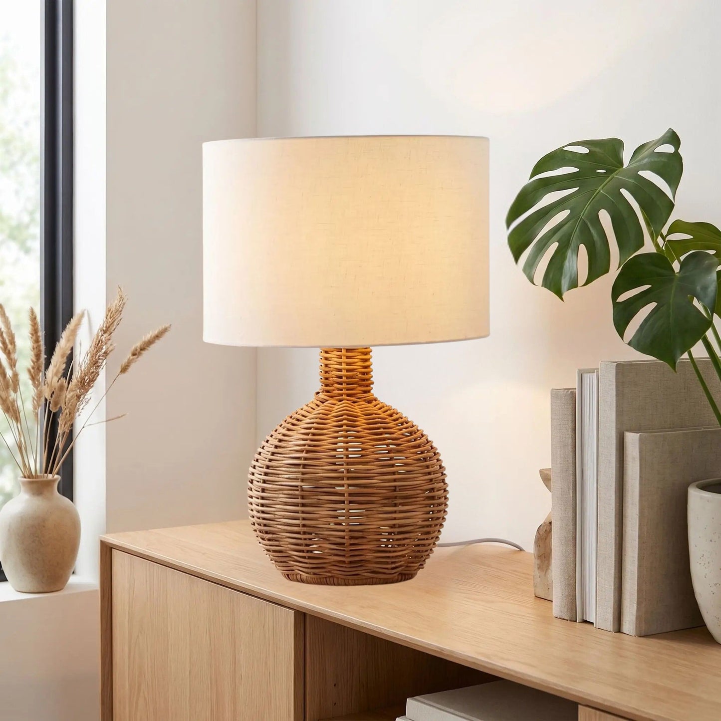 lampe de table sejour ronde artisanale