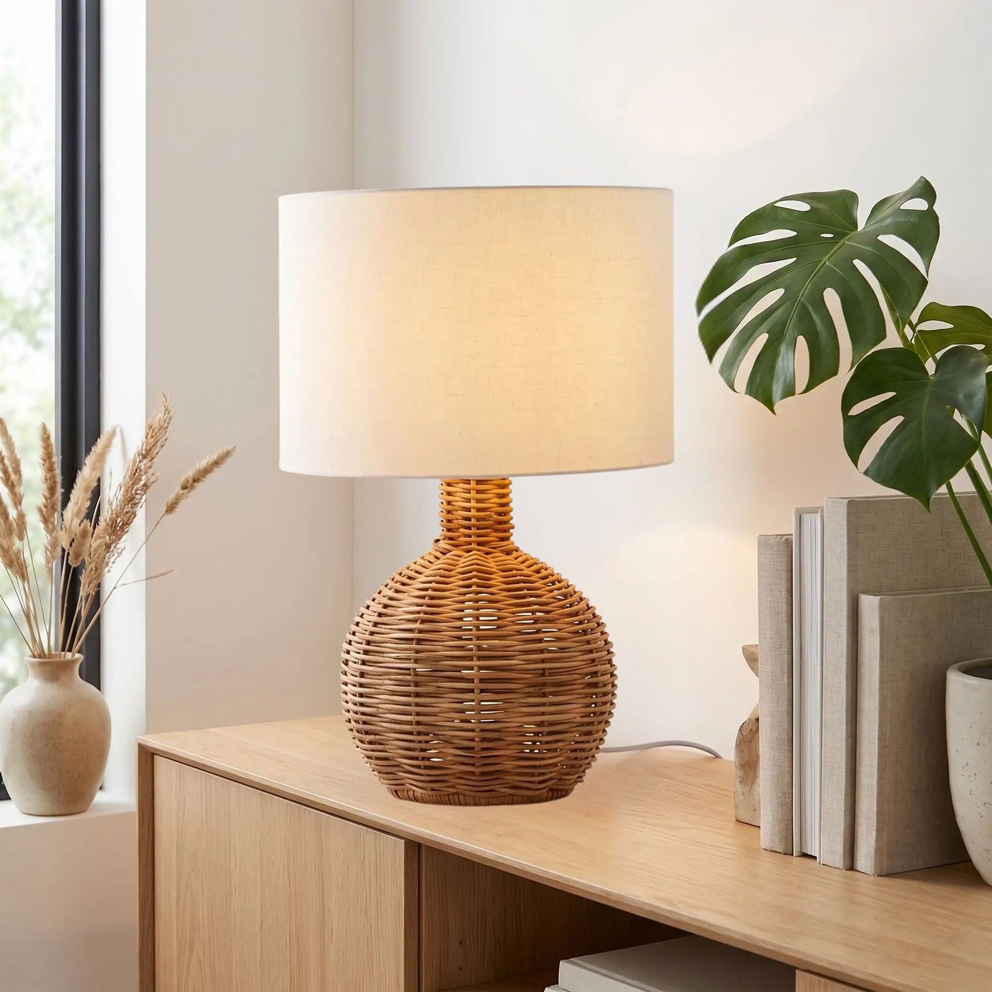 lampe de table sejour ronde artisanale
