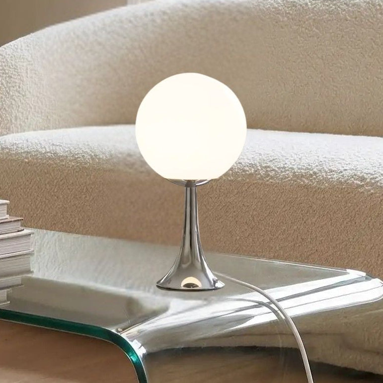 lampe de table space age blanc table sejour vue rapproche space age design