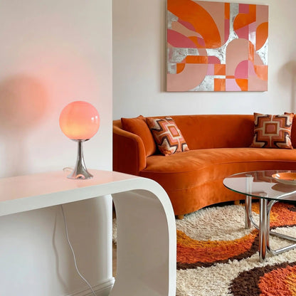 lampe de table space age rose sejour space age design