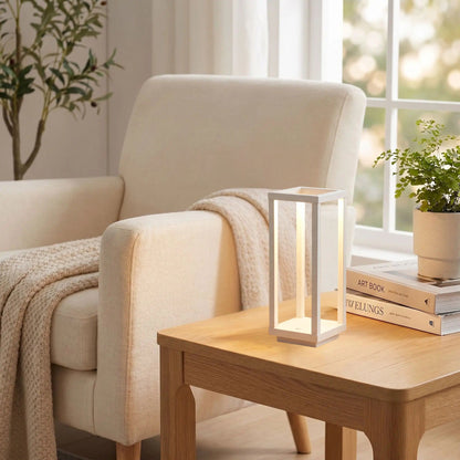 lampe led sans fil blanc cote fauteuil geometrique ligne minimaliste