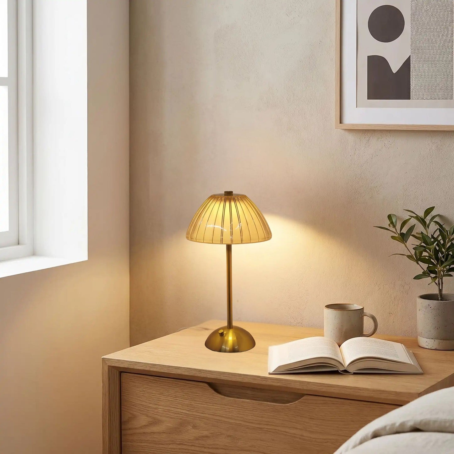 lampe led sans fil chevet eclosion doree