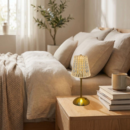 lampe led sans fil chevet elegante doree