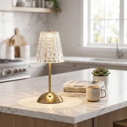 lampe led sans fil comptoir elegante doree