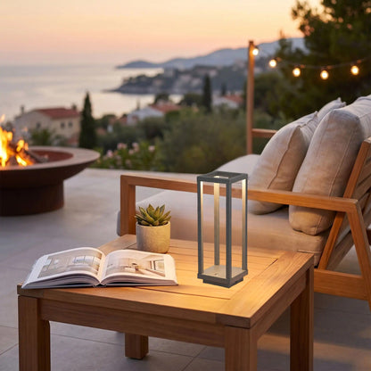 lampe led sans fil couleur gris table terrasse geometrique ligne minimaliste
