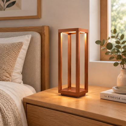 lampe led sans fil marron cuivre chambre geometrique ligne minimaliste
