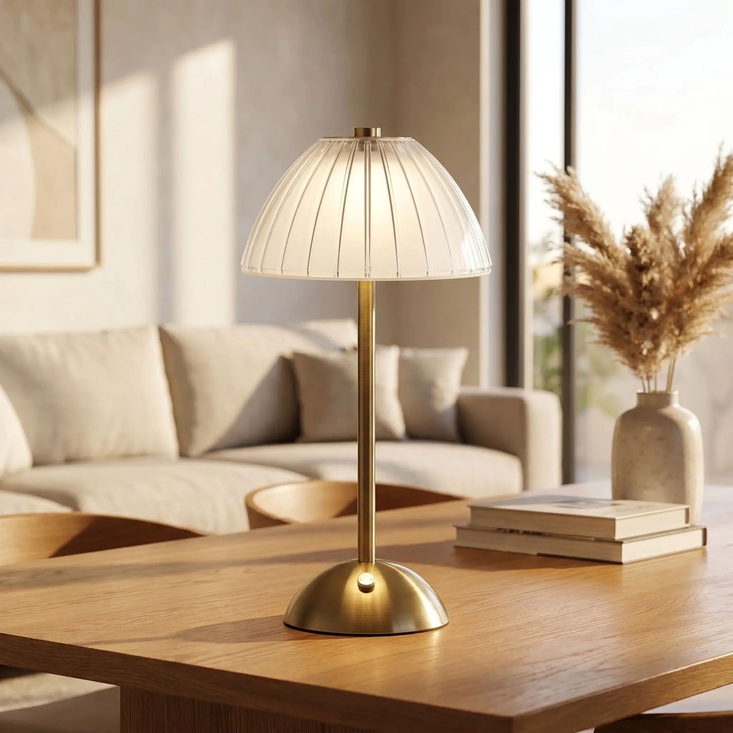lampe led sans fil sejour eclosion doree