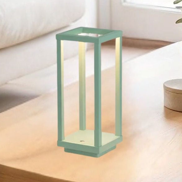 lampe led sans fil vert menthe sejour vue rapproche geometrique ligne minimaliste