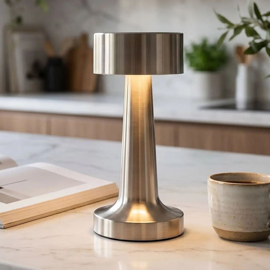 lampe rechargeable argent comptoir nomade 3 ambiances