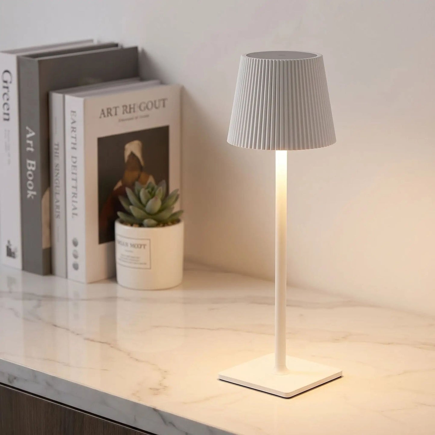 lampe rechargeable blanc comptoir avec livre batterie grande capacite