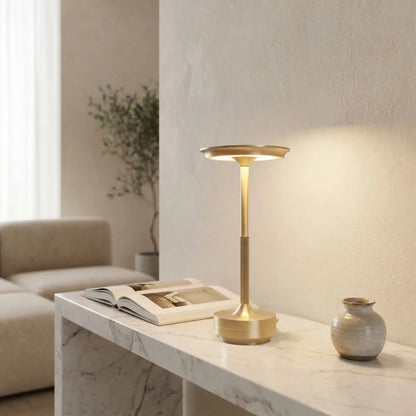 lampe rechargeable couleur or console sejour lumiere sans fil