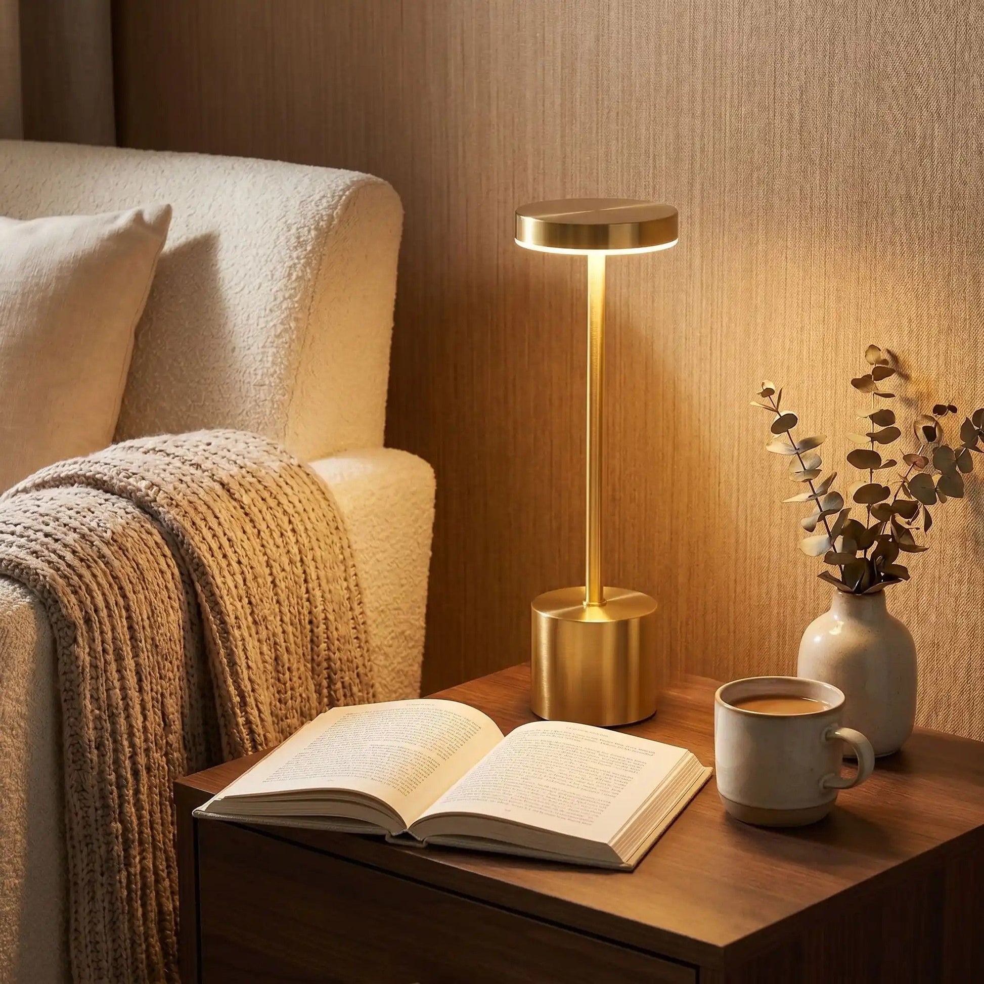 lampe rechargeable couleur or table sejour elegance