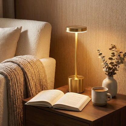 lampe rechargeable couleur or table sejour elegance