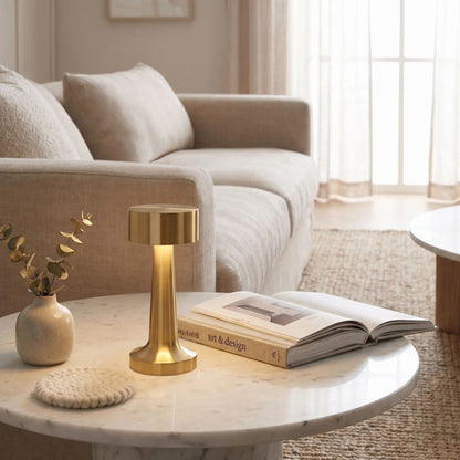 lampe rechargeable couleur or table sejour nomade 3 ambiances