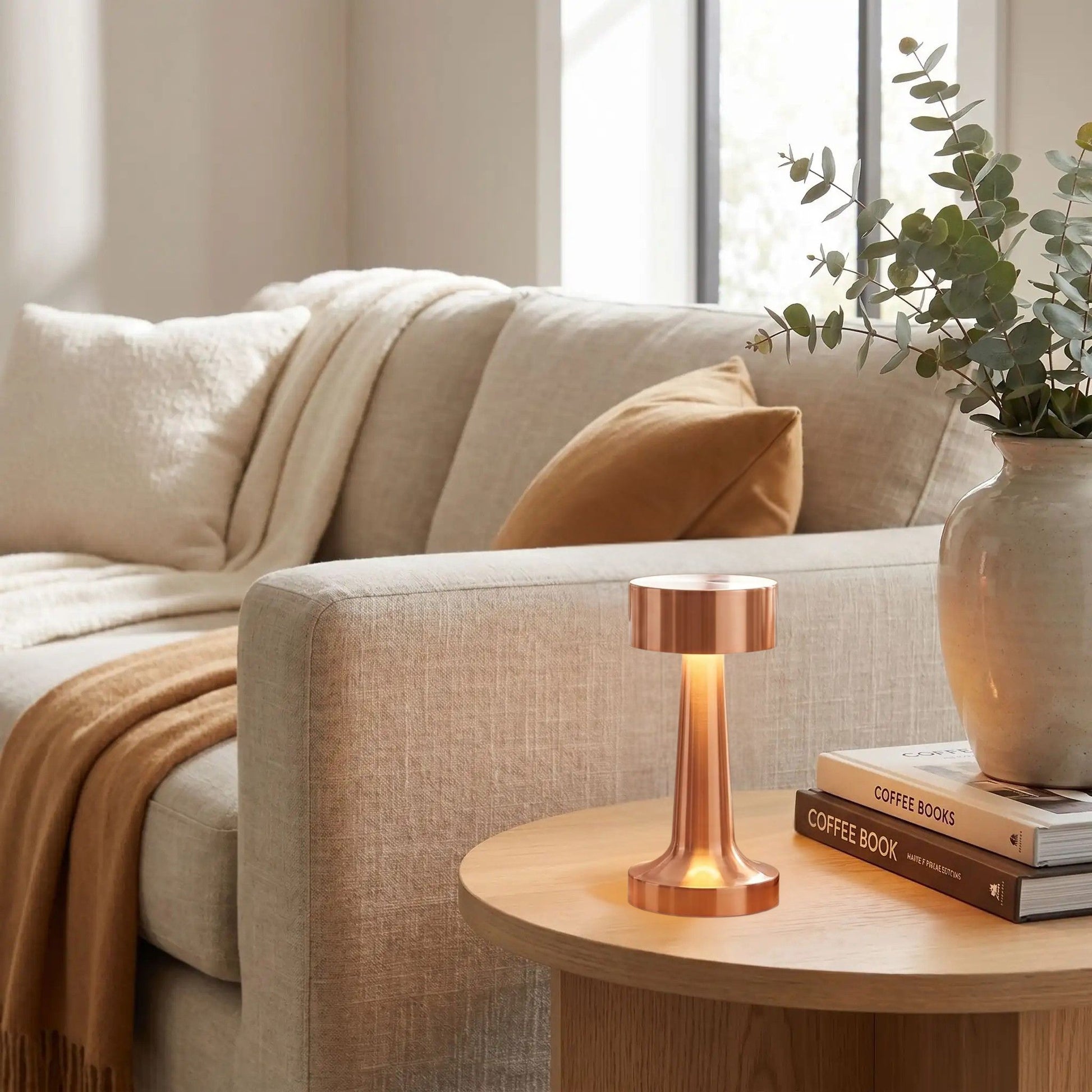 lampe rechargeable cuivre table sejour nomade 3 ambiances