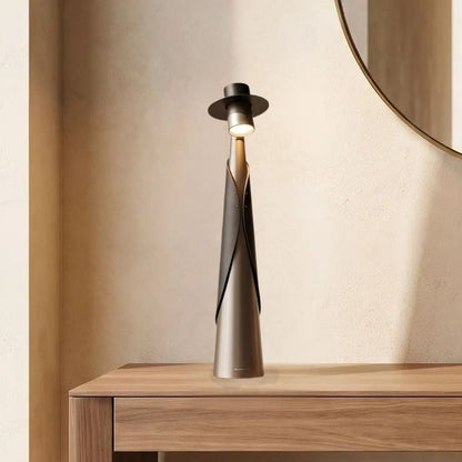 lampe rechargeables sans fil couleur gris console entree vu rapproche figurine minimaliste