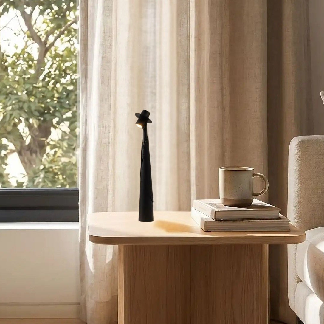 lampe rechargeables sans fil noir sejour figurine minimaliste
