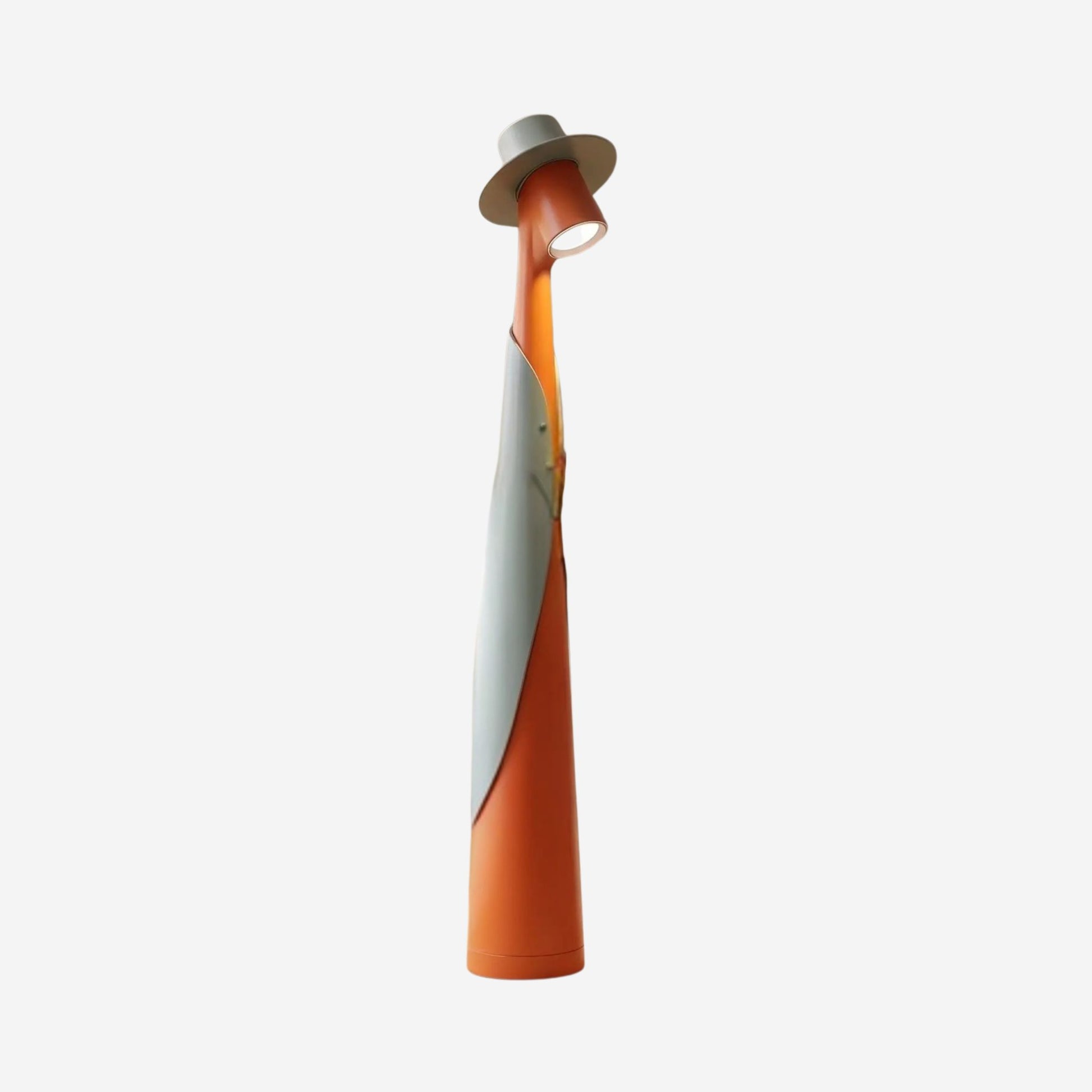 lampe rechargeables sans fil orange vert fiche produit figurine minimaliste