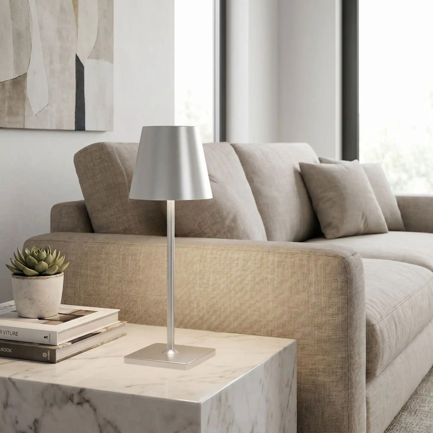 lampe sans fil argent sejour nomade led 5w