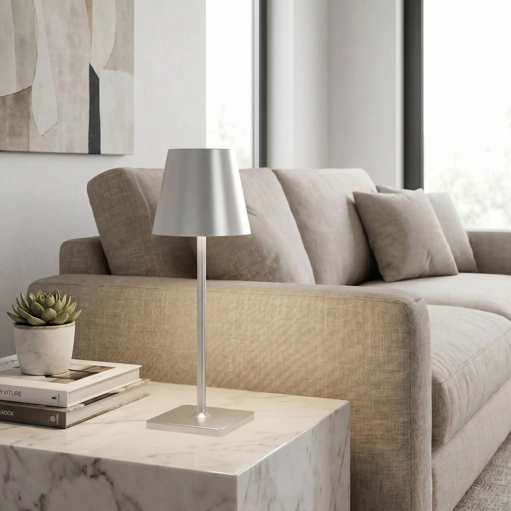 lampe sans fil argent sejour nomade led 5w