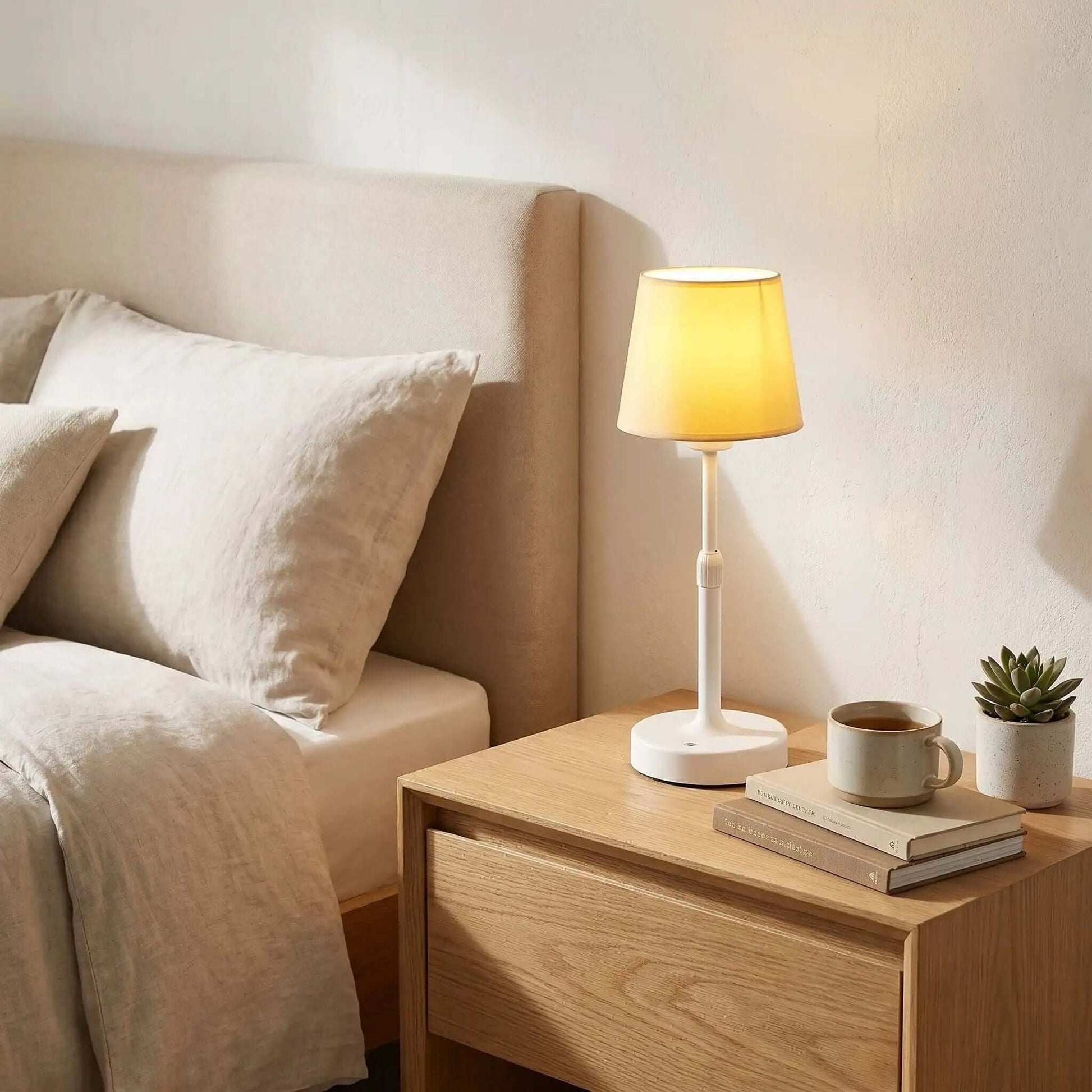 lampe sans fil blanc chevet rechargeable ambiance 12 heures