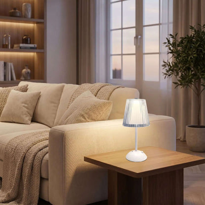 lampe sans fil blanc sejour design diamant