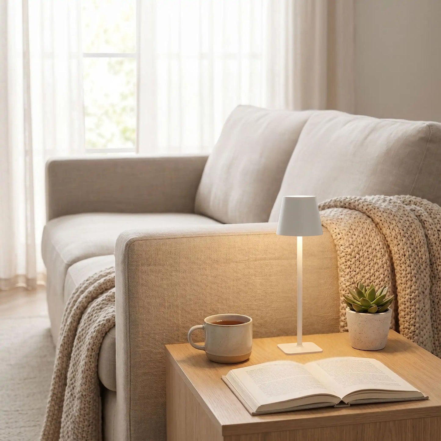 lampe sans fil blanc sejour nomade led 5w